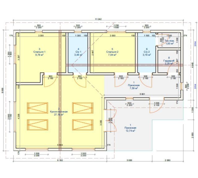 Проект «Полдень» 72,96 м²