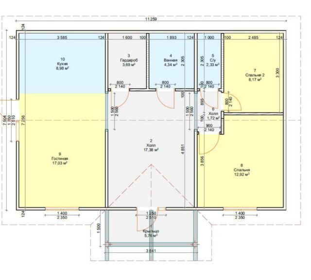 Проект «Фьюжн» 84,38 м²