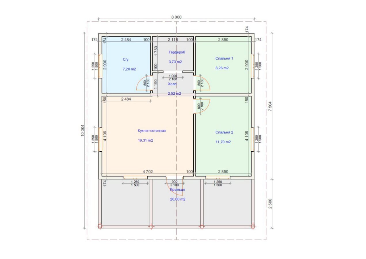 Проект «Эридан» 60,03 м²