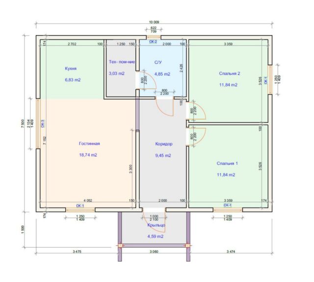 Проект «Бриз» 75 м²