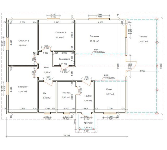 Проект «Айвар» 110 м²