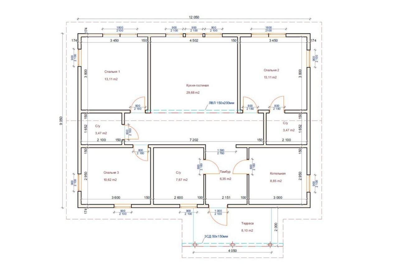 Проект «Виктория» 109,05 м²