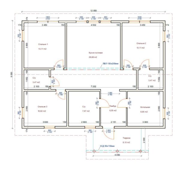 Проект «Виктория» 109,05 м²