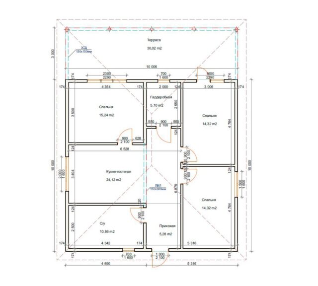 Проект «Марсель» 100,06 м²