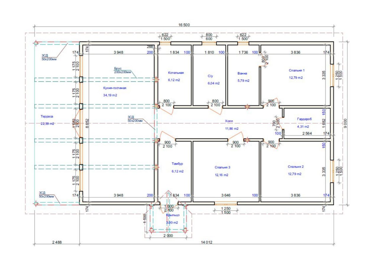 Проект «БАРН Иней» 126,11 м²