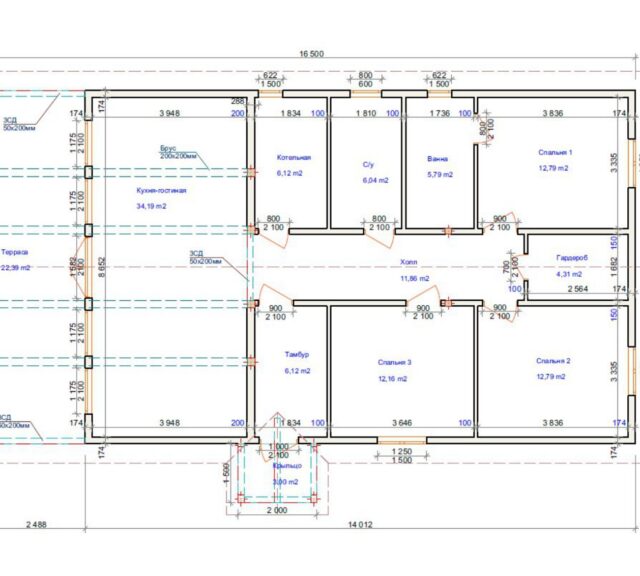 Проект «БАРН Иней» 126,11 м²